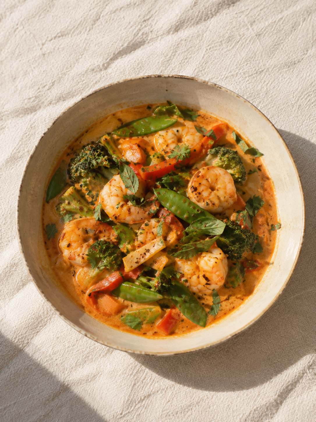 Curry rouge de scampis